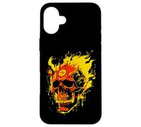 Fire and Flames Wicked Burning Grinning Skull Case for iPhone 16 Plus