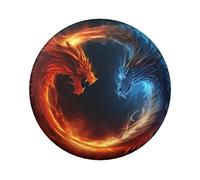 Fire And Ice Dragons Button Pins 1 Pc, 2.4 Inch Round Button Badges Metal Personalized Picture Photo Pin Buttons Kit For Craft Supplies Christmas Diy Party Projects