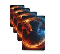 Fire And Ice Dragons Car Air Fresheners 4 Pcs Funny Hanging Car Air Fresheners Cute Long Lasting Scented Mirror Hanging Decoration Ornaments Gift For Men Women Rectangle