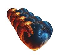 Fire And Ice Dragons Car Air Fresheners 4 Pcs Funny Hanging Car Air Fresheners Cute Long Lasting Scented Mirror Hanging Decoration Ornaments Gift For Men Women Heart Shape
