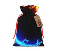 (Fire And Ice Dragons) Christmas Burlap Gifts Bag With Drawstring Xmas Linen Burlap Gift Candy Pouch For Wedding Party Festival Decorating S