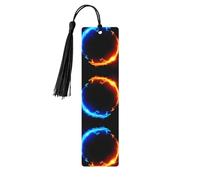 Fire and Ice Dragons Print 5pcs Wooden Bookmarks with Tassels, Reading Page Markers Book Marks, Gifts for Men Women