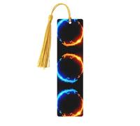 Fire and Ice Dragons Print 5pcs Wooden Bookmarks with Tassels, Reading Page Markers Book Marks, Gifts for Men Women