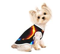 fire and ice dragons print Dog Clothes T Shirts for Small Dogs Breathable Puppy Kitten Dog Shirts for Pet Dogs Cats
