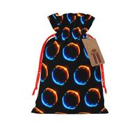 Fire And Ice Dragons Printing Fashion Drawstring Bag With Kraft Tag For Christmas Halloween Party Gift Packaging