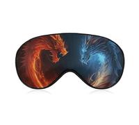 Fire and Ice Dragons Sleep Mask for Women Men, Breathable Soft Sleeping Mask Adjustable Eye Cover Light Blocking Eye Masks for Travel, Home, Office, Nap, Flights