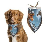 Fire and Ice DragonsPet Scarf Dog Bandana for Small Medium Large Exquisite Unique Cat Dogs Kerchief Premium Fabric Cute Triangle Cat Dogs Bibs Scarf