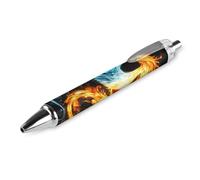 Fire And Ice Phoenix Retractable Ballpoint Pen Black Ink Ball Point Pen Work Pens 1 PCS