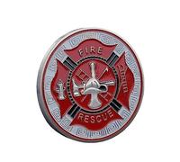 Fire and Rescue Coin, Firefighter Challenge Coin Thin Red Line Brotherhood Coin for Gift