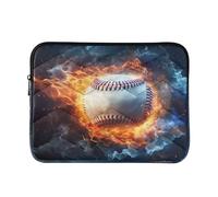Fire and Water Baseball Laptop Sleeve Bag for 13-13.3Inch, Waterproof Shockproof Laptop Quilting Case, Slim Lightweight Design for Work-M