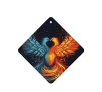Fire and Water Phoenix Car Air Fresheners Cards Set of 4 Pieces, Long-Lasting Auto Aromatherapy Tablets Gifts Car Rearview Mirror Pendant Hanging Scented Cards for Wardrobe Bathroom