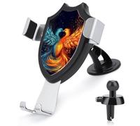 Fire and Water Phoenix Car Phone Holder Mount Triangle Clip Base Air Vent Cell Phone Car Mount Automotive Accessories for 4-6 Inches Cell Smartphones