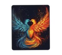 Fire And Water Phoenix Desk Mat With Stitched Edges Mousemat Washable Mousepad For Pc Office Work 25X30Cm