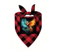 Fire and Water Phoenix Dog Bandanas for Small Medium Large Dogs Cats | Soft Polyester Pet Triangle Scarf Kerchief Novelty Pet Bib for Birthday, Photo Shoots, Wedding, Parties Pet Accessories