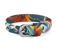 Fire and Water Phoenix Dog Collar with Buckle Adjustable Martingale Pet Collars Cute Female Male Puppy Collar Soft Waterproof Cat Collars for Small Medium Dogs