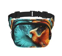 Fire And Water Phoenix Fanny Pack For Women Waterproof Adjustable Belt Bags Waist Pack Fashion Casual Crossbody Bags Bum Bag For Running Workout Hiking Traveling, Black, One Size