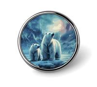 Fire And Water Phoenix Metal Lapel Pin, Lightweight, Durable, Fashionable Round Badge for Shirts, T-Shirts, Jackets, Polar Bears Northern Lights, Circular
