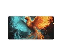 Fire and Water Phoenix Mouse Pad Gaming Mousepad Desk Mat Smoothing Rubber Mousepad for Fluid Control Ultra-Stable Non-Slip Rubber Base Mouse Pad (24x12 in)