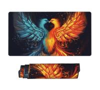 Fire and Water Phoenix Mouse Pad Large Desk Mat XL PU Leather Desk Pad Waterproof Gaming Mousepad Easy Clean Desk Protector Mat Keyboard Mats, Writing Pad for Office Home 29.5 x 16 in