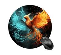Fire and Water Phoenix Mouse Pad Non-Slip Rubber Base Mouse Mat Smooth Surface Stitched Edges Mousepad Aesthetic Durable Compatible with All Mice for Office & Gaming, Desk Accessory