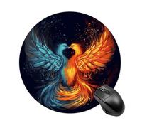 Fire and Water Phoenix Mouse Pad Non-Slip Rubber Base Mouse Mat Smooth Surface Stitched Edges Mousepad Aesthetic Durable Compatible with All Mice for Office & Gaming, Desk Accessory