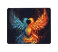 Fire and Water Phoenix Mouse Pad Waterproof Gaming Mousepad for Office Computer Mousepads for Desk Pad with Non-Slip Rubber Base Washable Cloth Mouse Mat 7.9 x 9.5 in