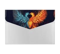 Fire and Water Phoenix Plastic Envelopes A4 Size Letter Size Poly Folders with Snap Closure Reusable File Bags Document Holder for Home Work Office Organizer