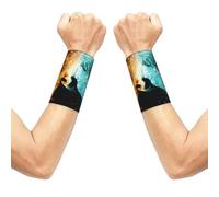 Fire And Water Phoenix Print Soft Wrist Cuff Wrist Wrap Sports Wristband For Men Women