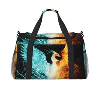 fire and Water Phoenix Printed Travel Duffle Bag for Men Women Large Sport Gym Bag Handbag with Shoulder Strap for Travel Weekend Fishing Hunting