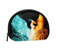 fire and Water Phoenix Prints Coin Purse for Women Cute Small Change Wallet Mini Coin Purses Pouch with Zipper