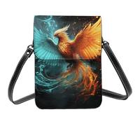 Fire And Water Phoenix Small Crossbody Bags For Women Cell Phone Purse Pu Leather Wallet Bag With Shoulder Strap
