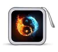 Fire and Water Yin and Yang CD Case Portable DVD Storage Small CD Holder Organizer for Home Travel
