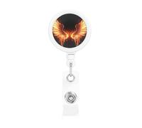 Fire Angle Wings Badge Reels Retractable with Belt Clip, Lightweight Plastic Name Card Holder Retractable Keychain ID Badge Holder Funny Name Badge Clip for Work Nurse Gifts
