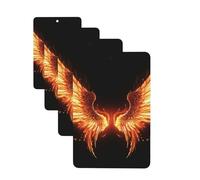 Fire Angle Wings Car Air Freshener Cards Set of 4 Pieces Long Lasting Hanging Scented Cards Auto Aromatherapy Tablets Personalized Car Fresheners Gifts for Men Women - Lavender Scent