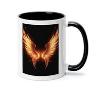 Fire Angle Wings Ceramic Coffee Mug with Handle 11 Ounces, Porcelain Mug Coffee Cup Tea Mug Water Cup Ideal for Coffee,Tea,Latte,Cappuccino,Microwave & Dishwasher Safe Unique Gift Cup