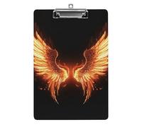 Fire Angle Wings Clipboard 8.5×12.5 Inch Acrylic Clip Board with Metal Clip A4 Letter Size Decorative Clipboard Cute Hanging Clipboards for Office, Teacher, Nurse, Doctor,