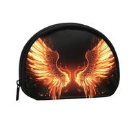 Fire Angle Wings Coin Purse Personalized Coin Bag for Women Men Change Purse Small Wallets with Zipper Mini Shell Coin Pouch Outdoor Shopping Change Storage Bag Handbags Gifts