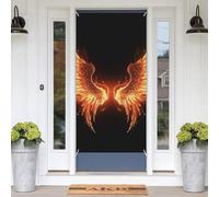 Fire Angle Wings Door Banners for Front Doors, Spring Summer Decorative Door Cover Welcome Porch Banner Decoration Hanging Wall Background for Party Supplies Indoor Outdoor Home Decor