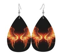 Fire Angle Wings Earrings for Women Teardrop Dangle Earrings Boho Lightweight Unique Leather Earrings Fashion Pendant for Birthday Gift Fashion Jewelry