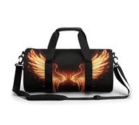 Fire Angle Wings Gym Bag for Men Women Water Resistant Duffle Bag Travel Lightweight Bag for Travel Sports, white, 17.7in/9in/9in