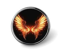 Fire Angle Wings Lapel Pin Cute Metal Brooch Pin Fashionable Round Badge for Shirts, Hats, Jackets Unique Fashion Accessories Gift for Men & Women