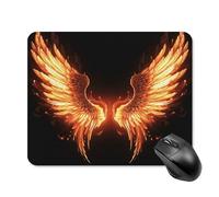 Fire Angle Wings Mouse Pad Square Laptop Mouse Mat Cute Computer Mousepad Keyboard Pad Non-Slip Desk Pads for Gaming Office Work Home 20 * 25cm