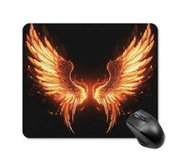 Fire Angle Wings Mouse Pad Square Laptop Mouse Mat Cute Computer Mousepad Keyboard Pad Non-Slip Desk Pads for Gaming Office Work Home 25 * 30cm