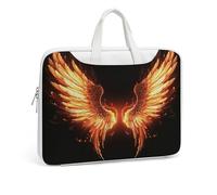 Fire Angle Wings Printed Leather Shoulder Messenger Bag Briefcase for Men Women Travel Business Office Hangbag Laptop Pack Crossbody