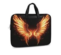 Fire Angle Wings Printed Leather Shoulder Messenger Bag Briefcase for Men Women Travel Business Office Hangbag Laptop Pack Crossbody
