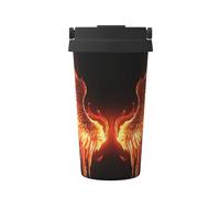 Fire Angle Wings Tumbler with Lid and Handle 500ML Stainless Steel Car Cup for Hot and Cold Drinks, Double Wall Insulated Travel Coffee Mug Reusable Drink Thermos Cups Birthday Gifts