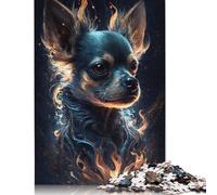Fire Animal Chihuahua Jigsaw Puzzles 500 Pieces Adults Jigsaw Games Educational Toys Puzzle For Christmas Birthday Gifts 500pcs (52x38cm)