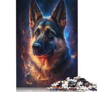 Fire Animal German Shepherd 500 Pieces Jigsaw Puzzle for Adults, Teens And Jigsaw Puzzles, 500 Piece Family Games Jigsaw Challenge Toy 500pcs (52x38cm)
