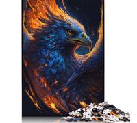 Fire Animal Phoenix Bird Puzzles Jigsaw 500 Pieces Wooden Puzzles Adults Jigsaw Games Educational Toys 500pcs (52x38cm)