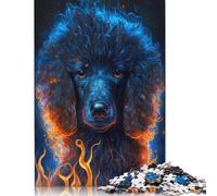 Fire Animal Poodle 500 Piece Jigsaw Puzzle for Adults | Wooden Puzzle for | Great Gift Jigsaw Puzzles for Adults | Family Game 500pcs (52x38cm)